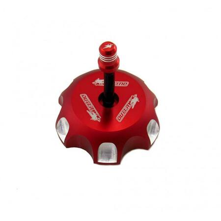 OUTLAW RACING Billet Anodized Gas Fuel Tank Cap With Vent Hose - Red, 2003-2015 12081